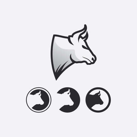 Bull buffalo head cow animal  mascot logo design vector for sport horn buffalo animal mammals head logo wild matadorのイラスト素材