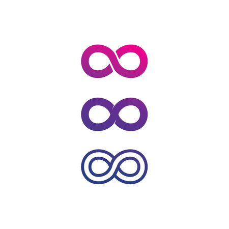 infinity design logo and 8 icon, vector, sign, creative logo for business and corporate infinity symbolのイラスト素材