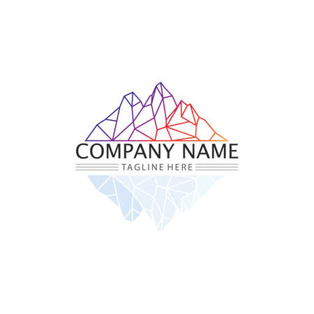 Mountain icon Logo and iceberg Template Vector illustration designのイラスト素材