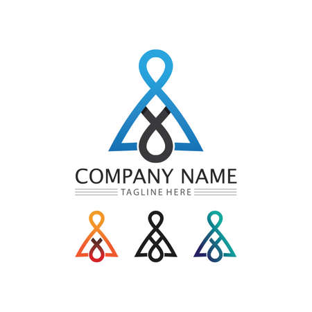 A Letter Logo Template vector icon illustration designのイラスト素材
