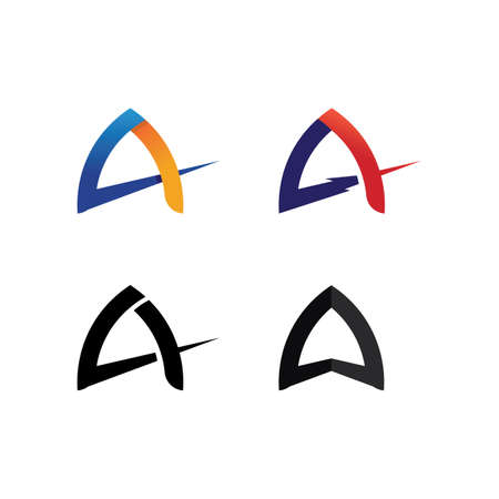 A Letter Logo Template vector icon illustration designのイラスト素材