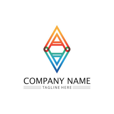 A Letter Logo Template vector icon illustration designのイラスト素材