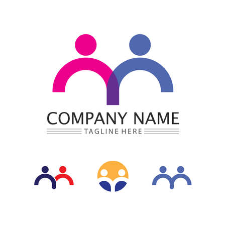 People Icon work group and community logo  Vector illustration designのイラスト素材