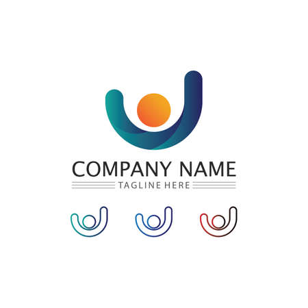 People logo, Team, Succes people work, Group and Community, Group Company and Business logo vector and design Care, Family icon Succes logoのイラスト素材