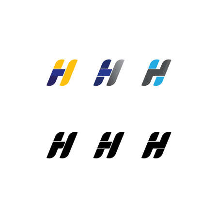 H font and letter design logo alphabet vector sign identityのイラスト素材