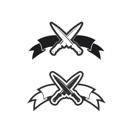 knife and Chef kitchen icon vector Cutlery Kitchen utensils symbol for cooking design logoのイラスト素材