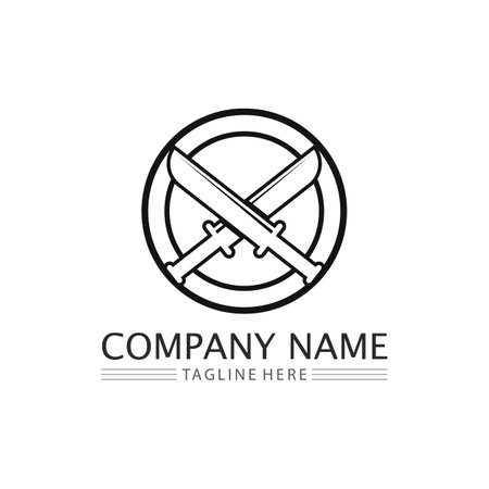 knife and Chef kitchen icon vector Cutlery Kitchen utensils symbol for cooking design logoのイラスト素材