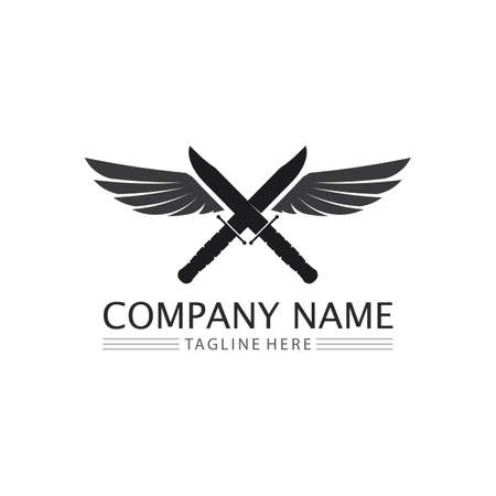 knife and Chef kitchen icon vector Cutlery Kitchen utensils symbol for cooking design logoのイラスト素材
