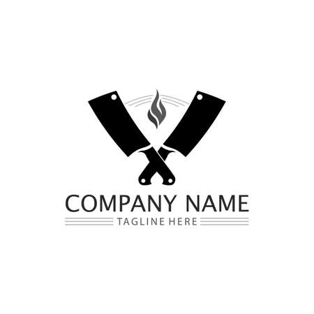 knife and Chef kitchen icon vector Cutlery Kitchen utensils symbol for cooking design logoのイラスト素材