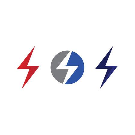 the power vector, flash ogo and thunderbolt and icon electricity illustration template designのイラスト素材