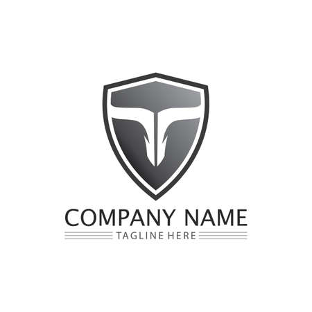 Bull and  buffalo head cow animal  mascot logo design vector for sport horn buffalo animal mammals head logo wild matadorのイラスト素材