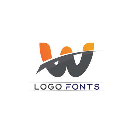 W Letter Logo Template vector illustration designのイラスト素材