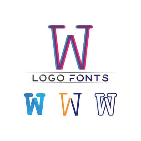 W Letter Logo Template vector illustration designのイラスト素材