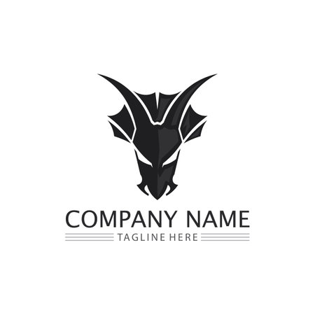 Dragon design logo vector icon illustration design logo template fantasy animalsのイラスト素材