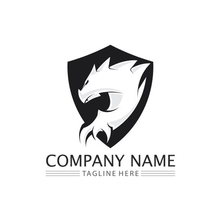 Dragon design logo vector icon illustration design logo template fantasy animalsのイラスト素材