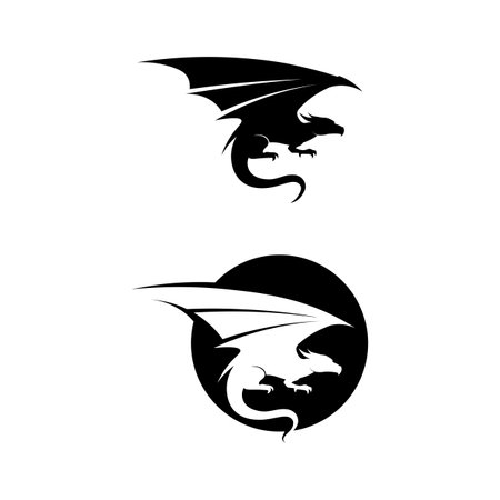 Dragon design logo vector icon illustration design logo template fantasy animalsのイラスト素材