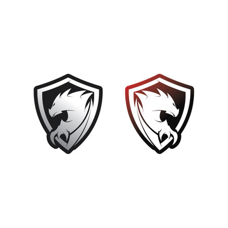 Dragon design logo vector icon illustration design logo template fantasy animalsのイラスト素材