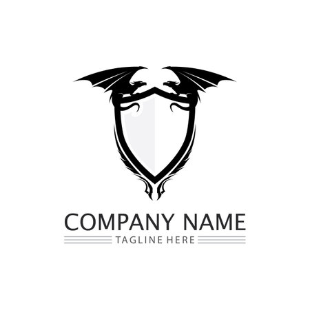 Dragon design logo vector icon illustration design logo template fantasy animalsのイラスト素材
