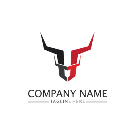 Bull and buffalo head cow animal  mascot logo design vector for sport horn buffalo animal mammals head logo wild matadorのイラスト素材