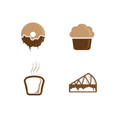 Cakes and Bakery icon logo design food vector bread vector, and symbol and icon foodのイラスト素材