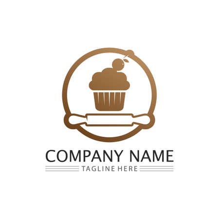 Cakes and Bakery icon logo design food vector bread vector, and symbol and icon foodのイラスト素材