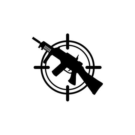 Gun and Army soldier sniper shot vector Design Illustration military shot revolverのイラスト素材