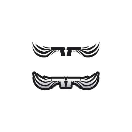 Gun and Army soldier sniper shot vector Design Illustration military shot revolverのイラスト素材