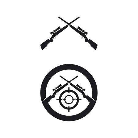 Gun and Army soldier sniper shot vector Design Illustration military shot revolverのイラスト素材