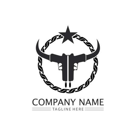 Gun and Army soldier sniper shot vector Design Illustration military shot revolverのイラスト素材