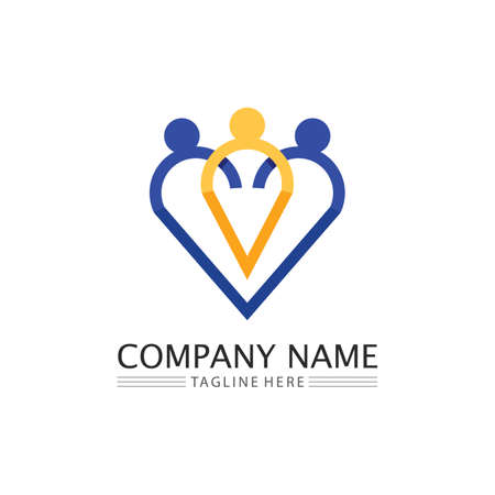 people Community,care group network and social icon design templateのイラスト素材