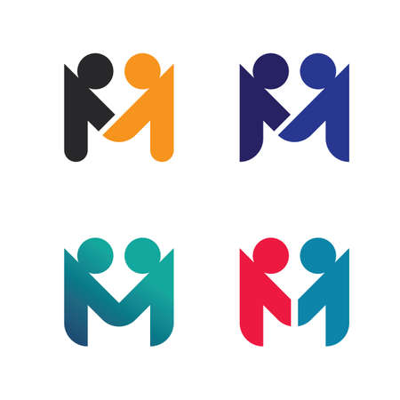 People logo, Team, Succes people work, Group and Community, Group Company and Business logo vector and design Care, Family icon Succes logoのイラスト素材