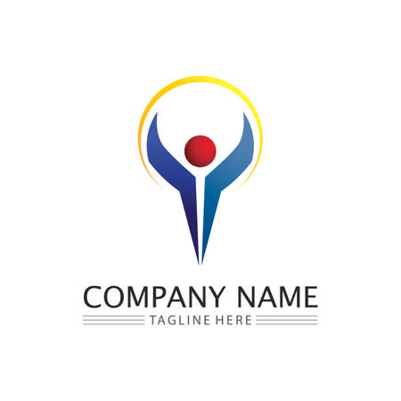 People Icon work and community group Vector illustration design logoのイラスト素材