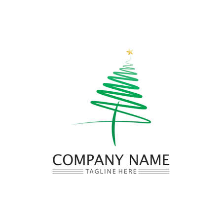 christmas logo and symbol illustration image icon vector design and symbolのイラスト素材