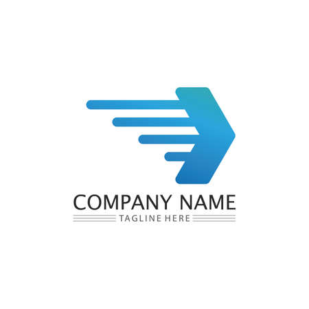 Arrow and faster vector illustration icon Logo Template designのイラスト素材