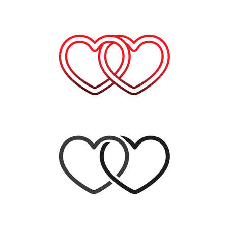 Heart logo and Beauty Love Vector icon illustration design Template symbolのイラスト素材