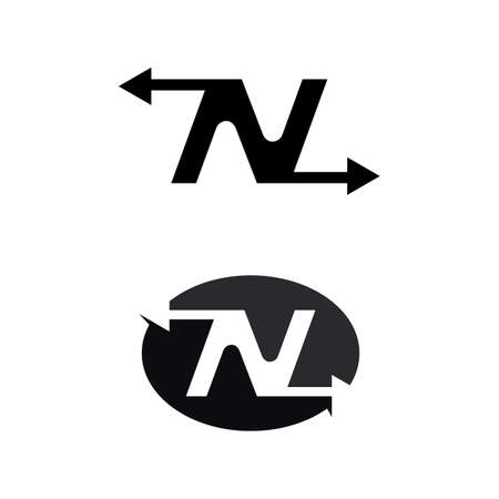 letter N and font  Logo Template vector icon illustration designのイラスト素材