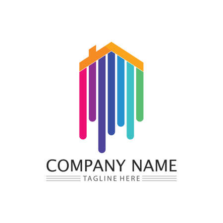 Real estate and home buildings vector logo icons templateのイラスト素材