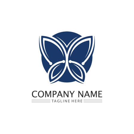 Vector Butterfly conceptual simple, colorful icon. Logo. Vector illustrationのイラスト素材