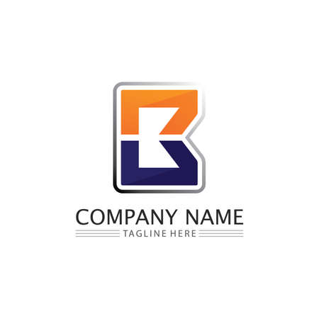 B font and Letter b logo design with modern concept. Icon letter b vector illustration templateのイラスト素材