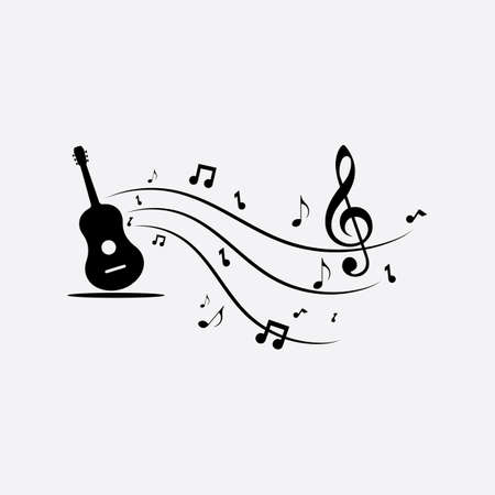 Music note Icon Vector illustration design Sound waves, audio, equalizer, abstract, head set logo vector illustration design templateのイラスト素材