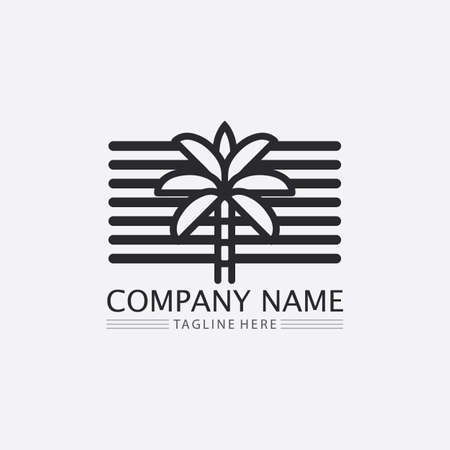 Palm tree summer logo template vector illustrationのイラスト素材
