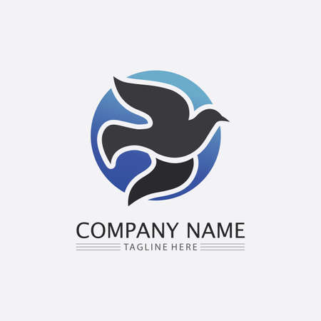 Birds and swallow dove  design and vector animal wings and flying birdのイラスト素材