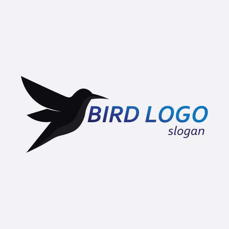 Birds and swallow dove logo design and vector animal wings and flying birdのイラスト素材