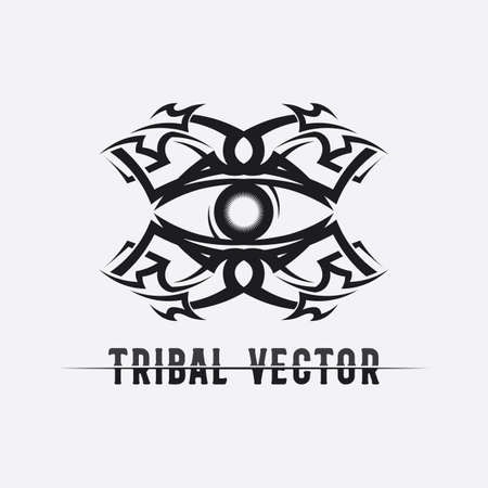 tribal, classic , black, ethnic tattoo icon vector illustration design logoのイラスト素材