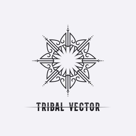 tribal, classic , black, ethnic tattoo icon vector illustration design logoのイラスト素材