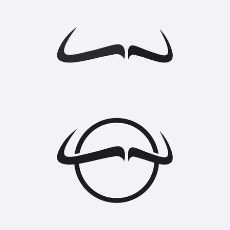 Bull and buffalo head cow animal  mascot logo design vector for sport horn buffalo animal mammals head logo wild matadorのイラスト素材