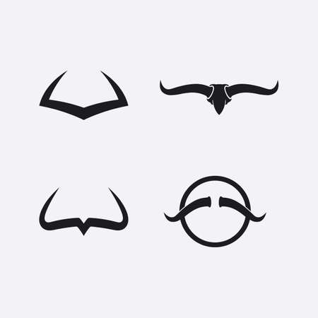 Bull and buffalo head cow animal  mascot logo design vector for sport horn buffalo animal mammals head logo wild matadorのイラスト素材
