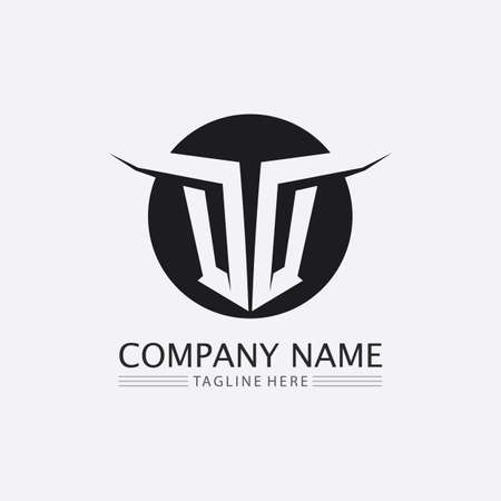Bull and buffalo head cow animal  mascot logo design vector for sport horn buffalo animal mammals head logo wild matadorのイラスト素材