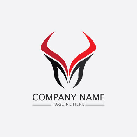 Bull and buffalo head cow animal  mascot logo design vector for sport horn buffalo animal mammals head logo wild matadorのイラスト素材