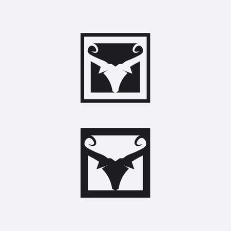 Bull and buffalo head cow animal  mascot logo design vector for sport horn buffalo animal mammals head logo wild matadorのイラスト素材